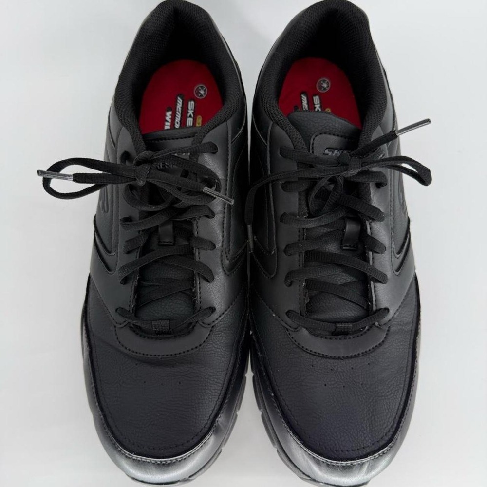 Skechers Work Nampa SR Mens 14 Black Slip Resistant Memory Foam Shoes 77156W